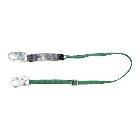 Msa Safety Shock-Absorbing Lanyard, 310 lb. Weight Capacity, Green 10191755