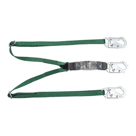 Msa Safety Shock-Absorbing Lanyard, 310 lb. Weight Capacity, Green 10191756