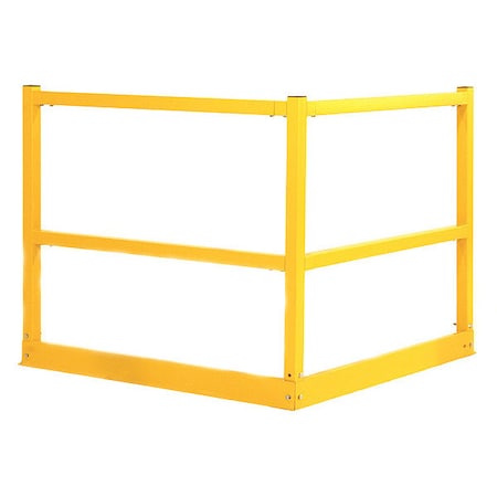 Wirecrafters Handrail, 8 ft., 2" Long Kickplate, Yellow HRKP8
