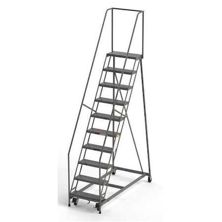 Ega Industrial Rolling Ladder, 10 Steps, 24"W Perforated Tread, Unassembled, 450 lbs. Capacity B10026HKD