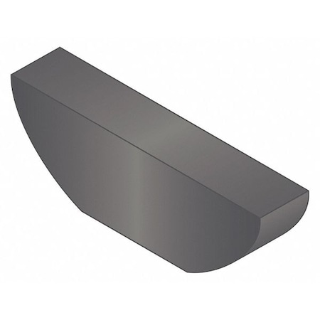 Huyett Woodruff Key, 3/32 x 3/8 in Key Size, 303 SAE Number, 11/64 in H, Carbon Steel Plain WKC-212