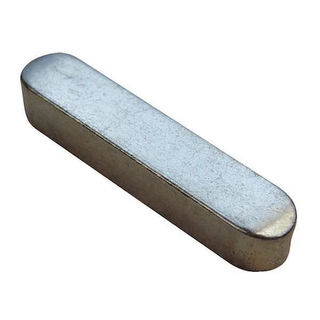 Huyett Oversized Machine Key, Round End, Carbon Steel, Zinc Clear Trivalent, 40 mm L, 16 x 10 mm Sq 32Z1610-040