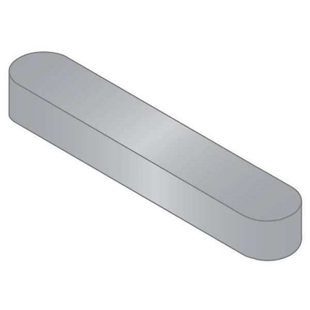 Huyett Undersized Machine Key, Round End, Stainless Steel, Plain, 32 mm L, 8 x 7 mm Sq 720807-032