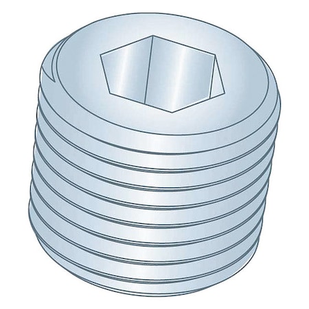 Huyett Pipe Plug, 1/8", Hex Socket, Low Carbon PP-0125E31-LCZ3