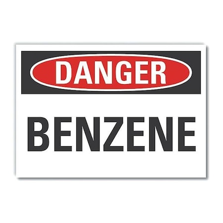 Lyle Benzene Danger Label, 3 1/2 in H, 5 in W, Polyester, Horizontal, English, LCU4-0308-ND_5X3.5 LCU4-0308-ND_5X3.5