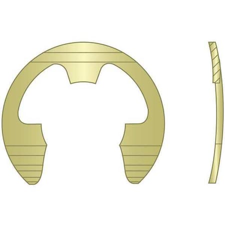 Rotor Clip External-E E-Clip, Steel Zinc Yellow Finish, 1/4 in Shaft Dia BE-025-ZD