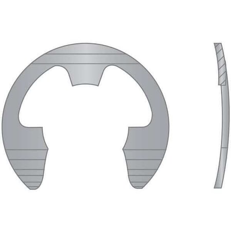 Rotor Clip External-E E-Clip, Stainless Steel, Plain Finish BE-043-SS