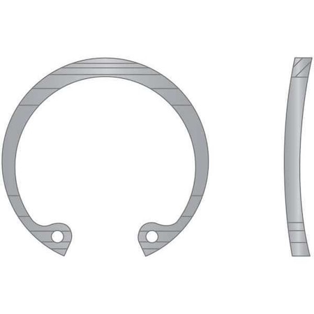 Rotor Clip Internal Retaining Ring, Stainless Steel, Plain Finish, 0.875 in Bore Dia. BHO-087-SS