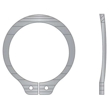 Rotor Clip External Retaining Ring, Stainless Steel, Plain Finish BSH-050-SS