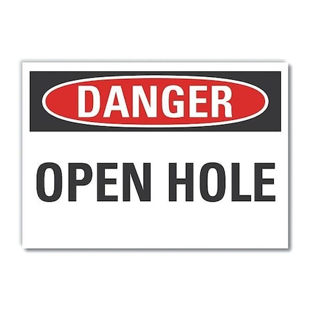 Lyle Open Hole Danger Reflective Label, 10 in H, 14 in W, Reflective Sheeting, LCU4-0330-RD_14X10 LCU4-0330-RD_14X10