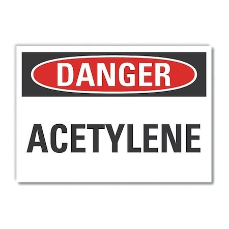 Lyle Acetylene Danger Reflective Label, 10 in H, 14 in W, English, LCU4-0324-RD_14X10 LCU4-0324-RD_14X10