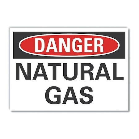 Lyle Natural Gas Danger Label, 10 in H, 14 in W, Polyester, Horizontal Rectangle, LCU4-0341-ND_14X10 LCU4-0341-ND_14X10