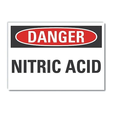 Lyle Nitric Acid Danger Reflective Label, 3 1/2 in H, 5 in W, English, LCU4-0342-RD_5X3.5 LCU4-0342-RD_5X3.5