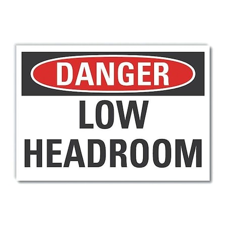 Lyle Danger, Low headroom, 10 in W x 7 in H, Vertical Rectangle, Non-PVC Polymer, LCU4-0354-ED_10x7 LCU4-0354-ED_10x7