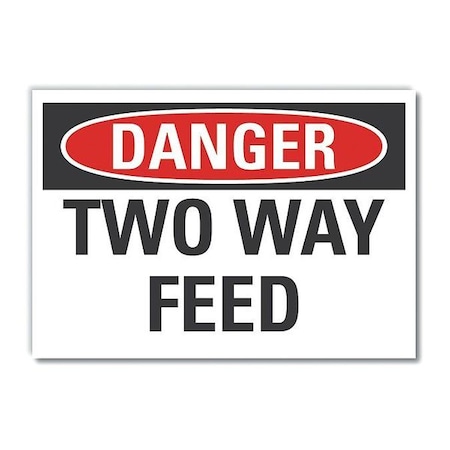 Lyle Refl Decal Danger Two Way Feed, 5"x3-1/2" LCU4-0355-RD_5X3.5