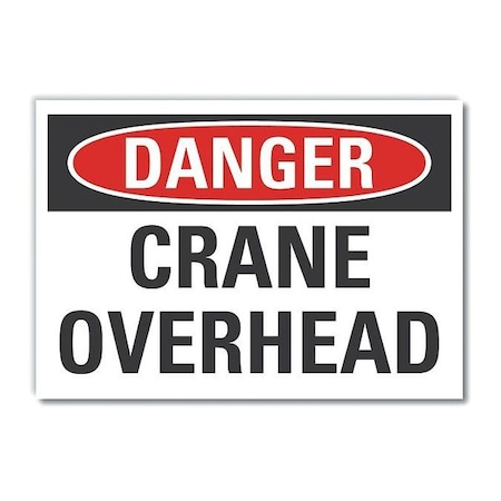 Lyle Crane & Hoists Danger Reflective Label, 5 in Height, 7 in Width, Reflective Sheeting, English LCU4-0366-RD_7X5