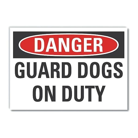 Lyle Decal Danger Guard Dogs On Duty, 14"x10" LCU4-0405-ND_14X10