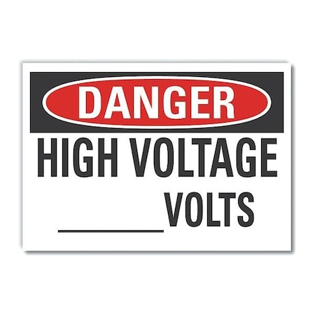 Lyle Decal Danger High Voltage, 14"x10", Height: 10 in LCU4-0407-ND_14X10