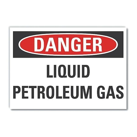 Lyle Liquid Gas Danger Reflective Label, 5 in Height, 7 in Width, Reflective Sheeting, English LCU4-0435-RD_7X5