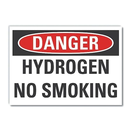 Lyle Hydrogen Danger Reflective Label, 5 in Height, 7 in Width, Reflective Sheeting, English LCU4-0429-RD_7X5