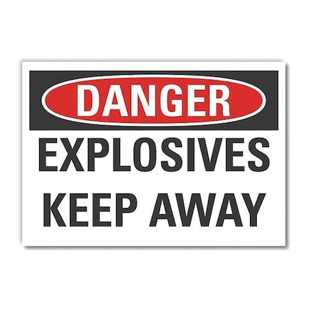 Lyle Explosive Materials Danger Reflective Label, 10 in H, 14 in W, LCU4-0432-RD_14X10 LCU4-0432-RD_14X10