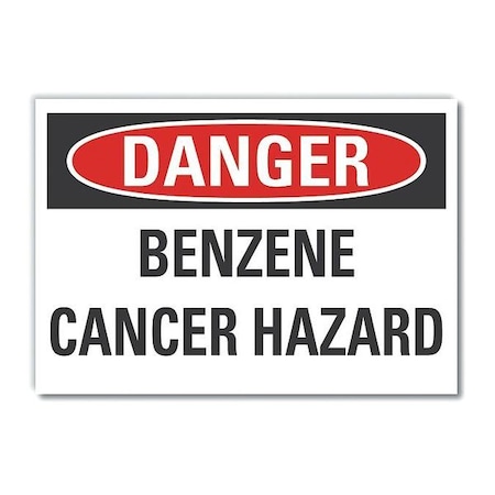Lyle Benzene Danger Label, 3 1/2 in H, 5 in W, Polyester, Horizontal, English, LCU4-0442-ND_5X3.5 LCU4-0442-ND_5X3.5