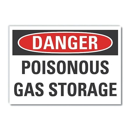 Lyle Poisonous Gas Danger Label, 7 in H, 10 in W, Polyester, Vertical Rectangle, LCU4-0450-ND_10X7 LCU4-0450-ND_10X7