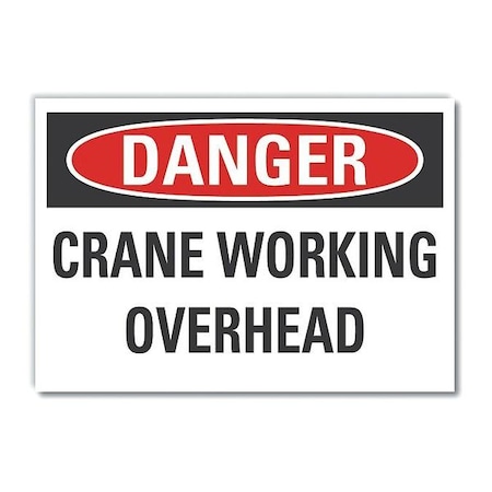 Lyle Crane & Hoists Danger Reflective Label, 3 1/2 in Height, 5 in Width, Reflective Sheeting, English LCU4-0455-RD_5X3.5
