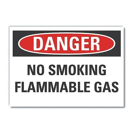 Lyle No Smoking Danger Label, 5 in H, 7 in W, Polyester, Horizontal Rectangle, English, LCU4-0478-ND_7X5 LCU4-0478-ND_7X5