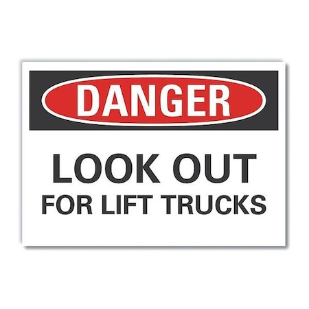 Lyle Lift Truck Traffic Danger Reflective Label, 7 in H, 10 in W, LCU4-0476-RD_10X7 LCU4-0476-RD_10X7