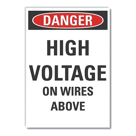 Lyle High Voltage Danger Label, 7 in Height, 5 in Width, Polyester, Vertical Rectangle, English LCU4-0497-ND_7X5
