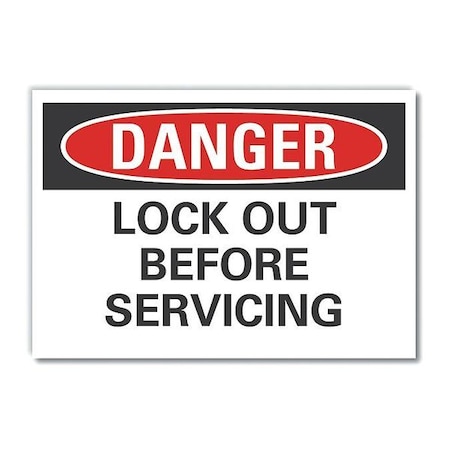 Lyle Lockout Tagout Danger Label, 7 in Height, 10 in Width, Polyester, Vertical Rectangle, English LCU4-0489-ND_10X7