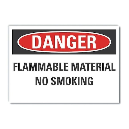 Lyle Flammable Material Danger Label, 7 in Height, 10 in Width, Polyester, Vertical Rectangle, English LCU4-0505-ND_10X7