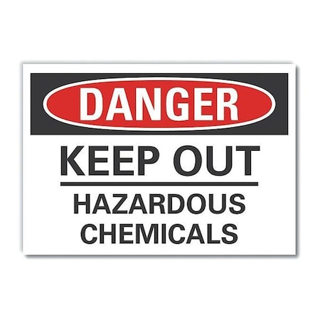 Lyle Hazardous Chemicals Danger Reflective Label, 5 in H, 7 in W, English, LCU4-0500-RD_7X5 LCU4-0500-RD_7X5