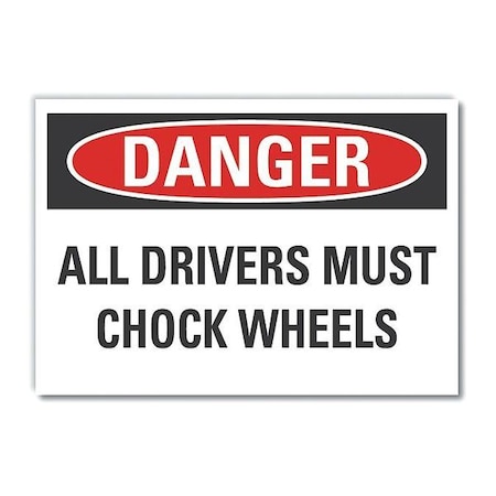 Lyle Danger Sign, 5 in H, 7 in W, Reflective Sheeting, Horizontal Rectangle, English, LCU4-0501-RD_7X5 LCU4-0501-RD_7X5