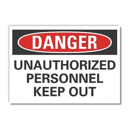 Lyle Refl Decal Danger Keep Out, 7"x5", LCU4-0519-RD_7X5 LCU4-0519-RD_7X5