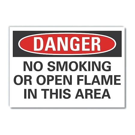 Lyle No Smoking Danger Reflective Label, 7" H, 10" W, Reflective Sheeting, English, LCU4-0559-RD_10X7 LCU4-0559-RD_10X7