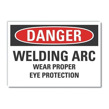 Lyle Eye  Danger Reflective Label, 3 1/2 in Height, 5 in Width, Reflective Sheeting, English LCU4-0570-RD_5X3.5