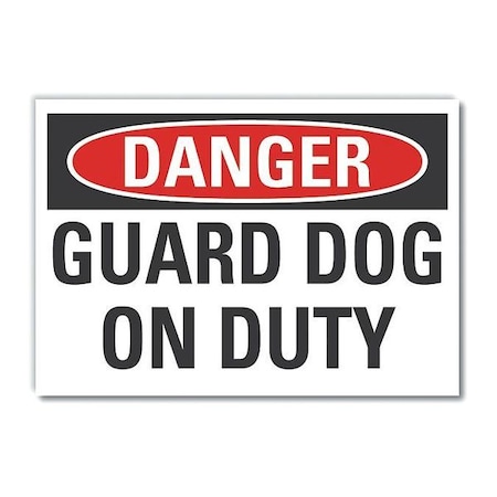 Lyle Refl Decal Danger Guard Dog, 5"x3-1/2" LCU4-0401-RD_5X3.5