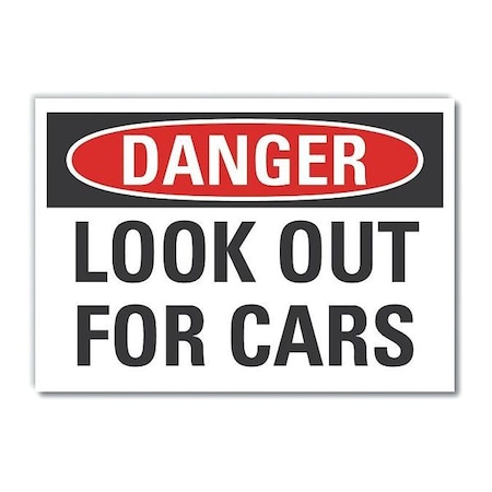 Lyle Traffic Safety Danger Label, 10 in H, 14 in W, Polyester, Horizontal Rectangle, LCU4-0396-ND_14X10 LCU4-0396-ND_14X10