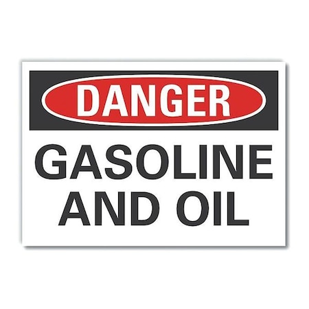 Lyle Gasoline Danger Label, 5 in H, 7 in W, Polyester, Horizontal Rectangle, English, LCU4-0387-ND_7X5 LCU4-0387-ND_7X5