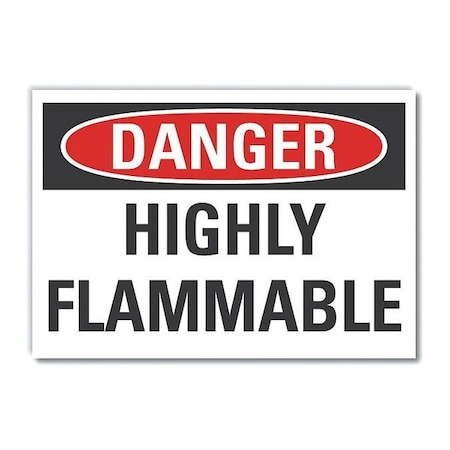 Lyle Flammable Material Danger Reflective Label, 7 in H, 10 in W, English, LCU4-0388-RD_10X7 LCU4-0388-RD_10X7