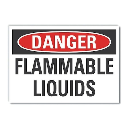 Lyle Flammable Liquid Danger Label, 7 in Height, 10 in Width, Polyester, Vertical Rectangle, English LCU4-0390-ND_10X7