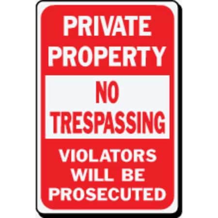 Hy-Ko Sign, Private Property No Trespassing, HD HW-45HDR