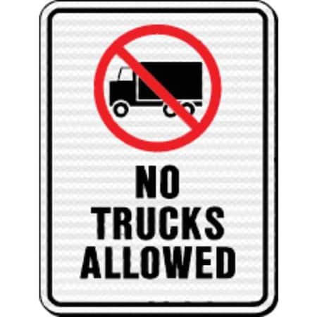 Hy-Ko Reflective Sign, No Trucks Allowed, HD HW-504HDR