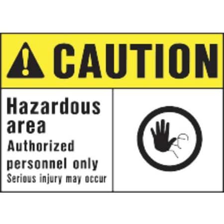 Hy-Ko Sign, Caution Hazardous Area, PK5 5571