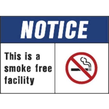 Hy-Ko Sign, Notice Smoke Free Facility, PK5, 5820 5820