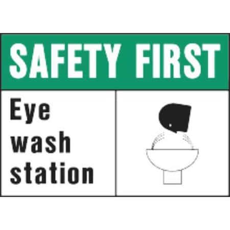 Hy-Ko Sign, Safety First Eye Wash Station, PK5 5730
