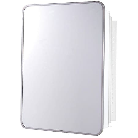 Ketcham 16" x 22" Recessed Mounted Stainless Steel Framed Round Corner Cabinet 105RSWT-REC