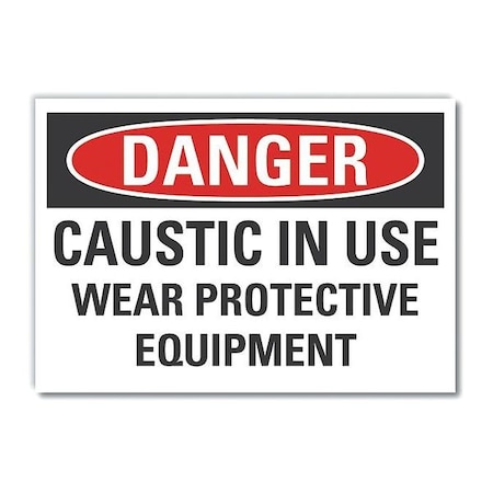 Lyle Caustic Danger Label, 7 in Height, 10 in Width, Polyester, Vertical Rectangle, English LCU4-0582-ND_10X7